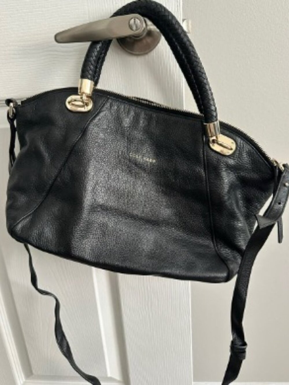 Cole Haan Black Leather Satchel - Picture 2 of 4